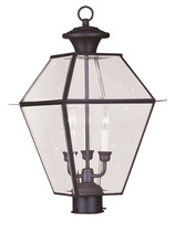 Livex Lighting 2384-07 - 3 Light Bronze Outdoor Post Lantern