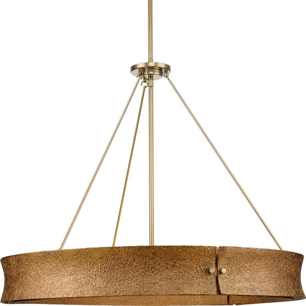 Lusail Collection Six-Light Soft Gold Luxe Industrial Chandelier