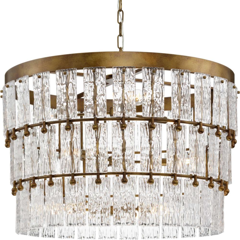 Chevall Collection Nine-Light Gold Ombre Modern Organic Chandelier