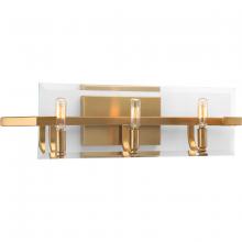 Progress P300110-109 - Cahill Collection Three-Light Brushed Bronze Clear Glass Luxe Bath Vanity Light