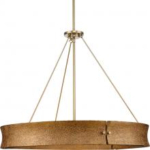 Progress P400358-205 - Lusail Collection Six-Light Soft Gold Luxe Industrial Chandelier