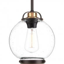 Progress P5309-20 - Chronicle Collection One-Light Antique Bronze Clear Seeded White Opal Glass Coastal Mini-P