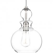 Progress P5334-09 - Staunton Collection One-Light Brushed Nickel Clear Glass Global Pendant Light
