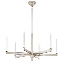 Kichler 52667PN - Sycara 36.25 Inch 6 Light LED Chandelier with Faceted Crystal in Polished Nickel