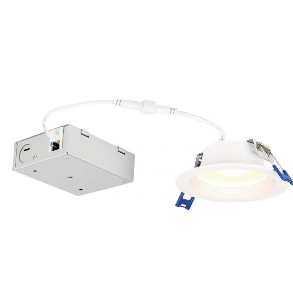 12W Deep Baffle Recessed LED Downlight with Color Temperature Selection 4 in. Dimmable 2700K, 3000K,