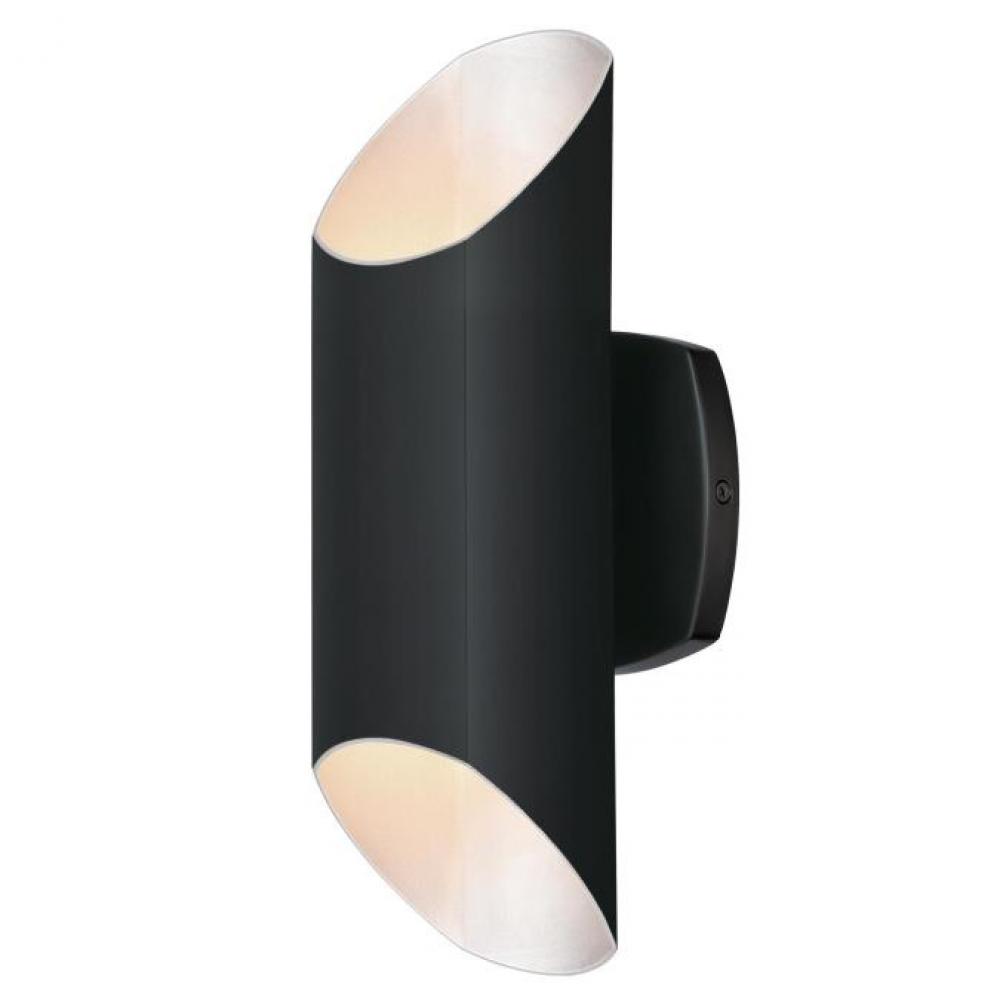 Dimmable LED Up and Down Light Wall Fixture Matte Black Finish
