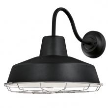 Westinghouse 6359800 - Dimmable LED Wall Fixture Textured Black Finish Removable Nickel Luster Cage