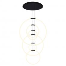 CWI Lighting 1273P35-6-101-R - Hoops 6 Light LED Chandelier With Black Finish