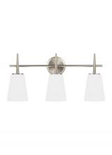 Generation Lighting 4440403-962 - Driscoll contemporary 3-light indoor dimmable bath vanity wall sconce in brushed nickel silver finis