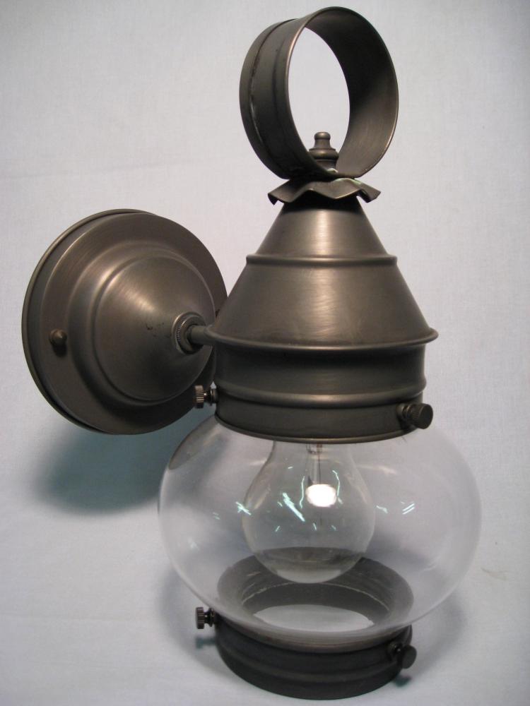 Onion Wall No Cage Antique Brass Medium Base Socket Clear Glass