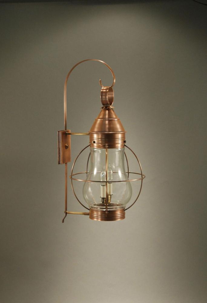 Caged Pear Wall Antique Copper Medium Base Socket Clear Glass