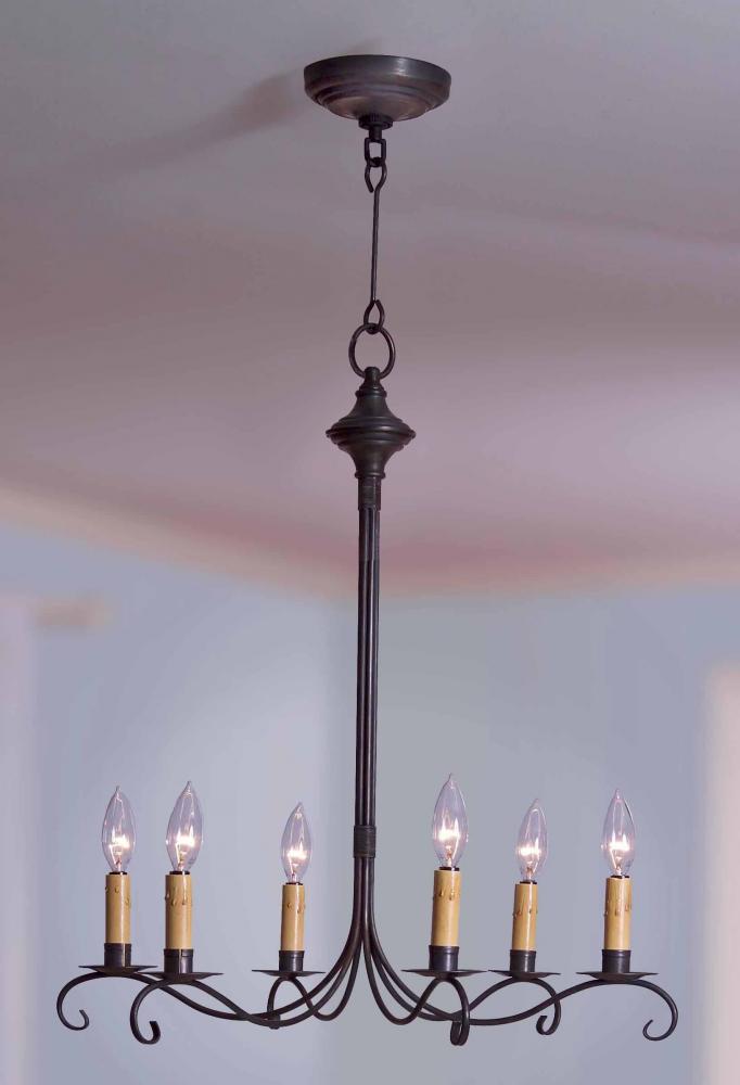 Hanging S-Arms With Curl Verdi Gris 6 Candelabra Sockets