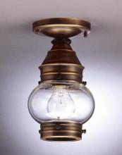 Northeast Lantern 2014-AB-MED-CLR - Onion Flush No Cage Antique Brass Medium Base Socket Clear Glass