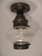 Northeast Lantern 2024-AB-MED-CLR - Onion Flush No Cage Antique Brass Medium Base Socket Clear Glass