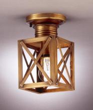 Northeast Lantern 5014-AB-MED-CLR - Can Top X-Bars Flush Antique Brass Medium Base Socket Clear Glass