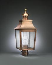 Northeast Lantern 5543-AC-CIM-CLR - Pagoda Post Antique Copper Medium Base Socket With Chimney Clear Glass