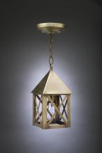 Northeast Lantern 7012-DB-MED-CLR - Pyramid Top X-Bars Hanging Dark Brass Medium Base Socket Clear Glass