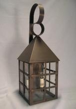 Northeast Lantern 7131-AB-MED-CLR - Pyramid Top H-Bars Wall Antique Brass Medium Base Socket Clear Glass