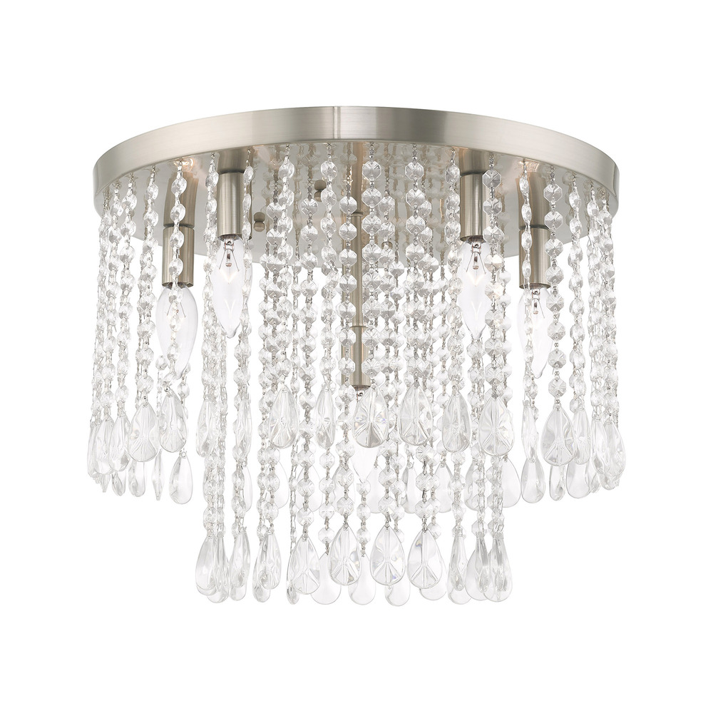 6 Lt Brushed Nickel Ceiling Mount