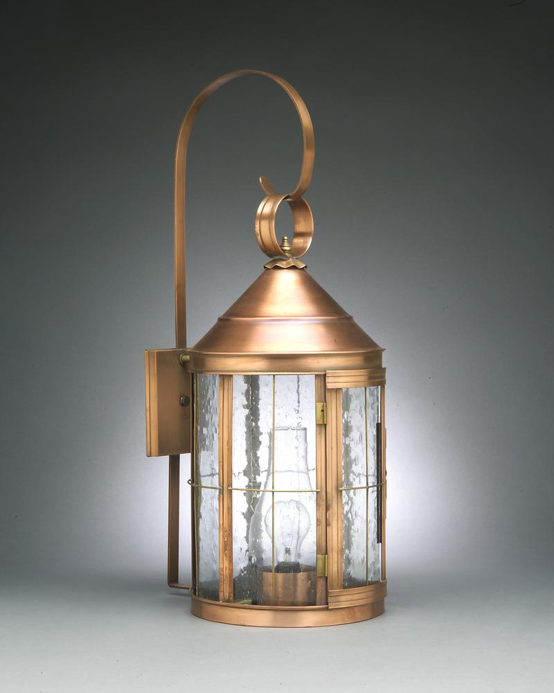 Cone Top Wall With Top Scroll Dark Antique Brass Medium Base Socket With Chimney Clear Gla