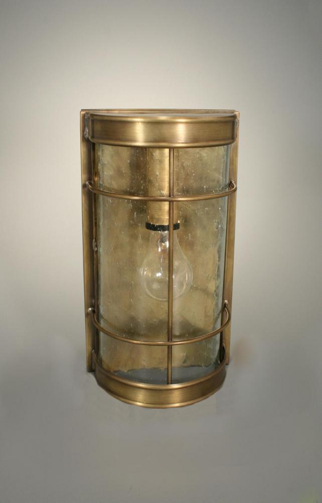Nautical Wall Sconce Dark Antique Brass Medium Base Socket Frosted Glass